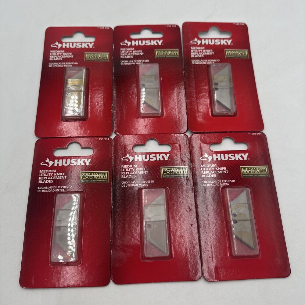 Husky Medium Utility Knife Replacement blades Lot Of 30 Blades New